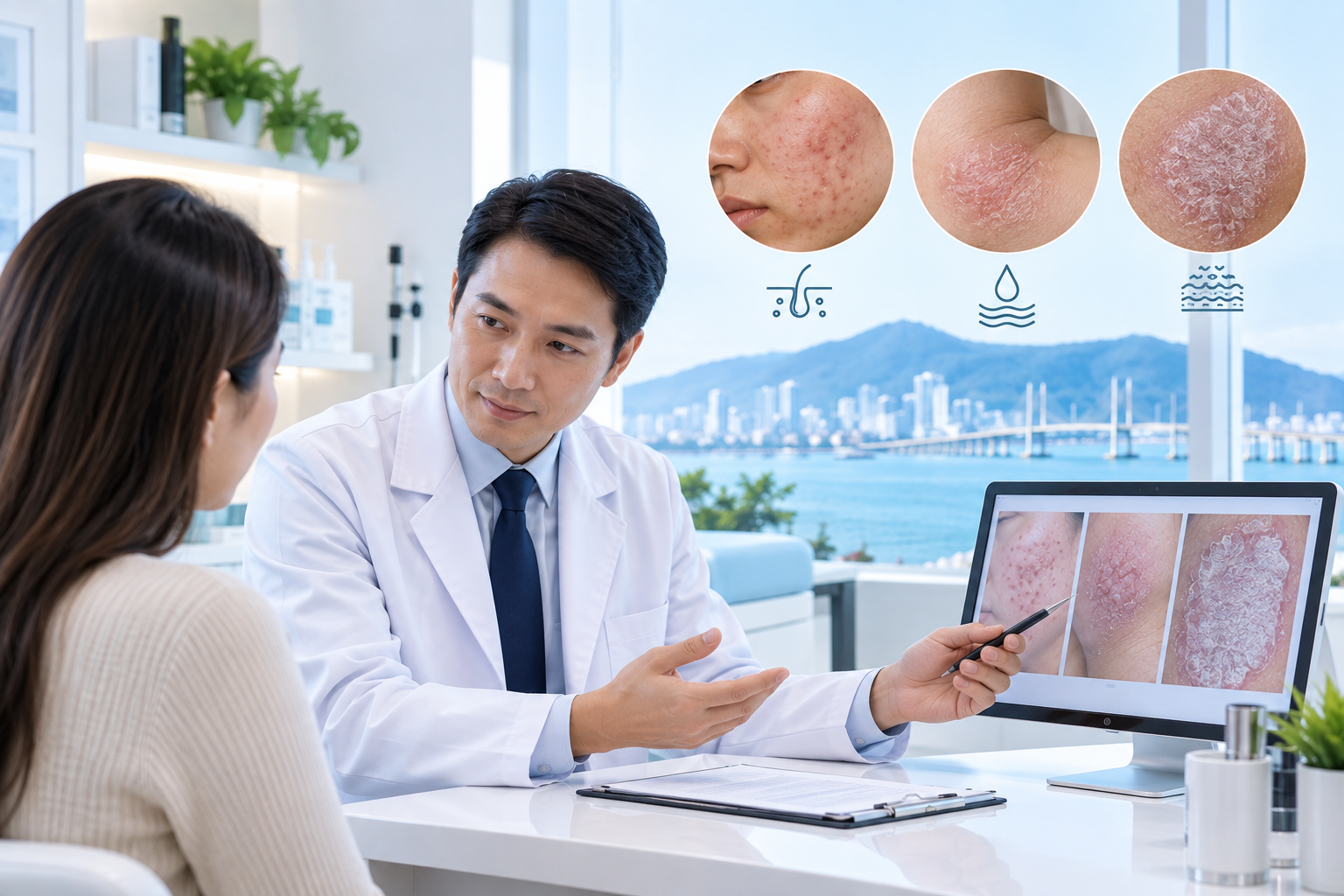 Doctor providing non-laser medical skin treatment consultation in Penang